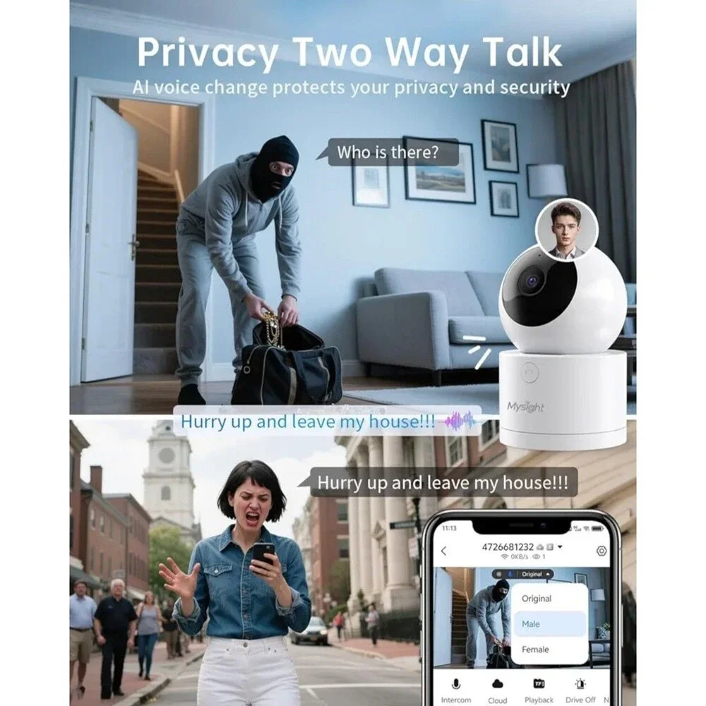 [5G & 2.4G] 2K Pan/Tilt Security Cameras for Home Security Indoor, AI Voice 100$